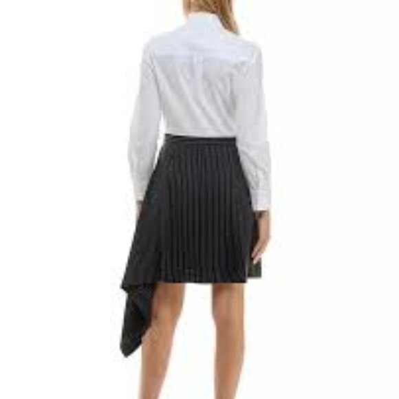 #M8 Taylor Women's Mixed-Media Side-Draped Shirtdress - Picture 2 of 2